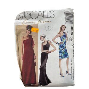 Y2k McCalls Evening Elegance Sewing Pattern Size AAX 4-10 Lined Dresses UNCUT